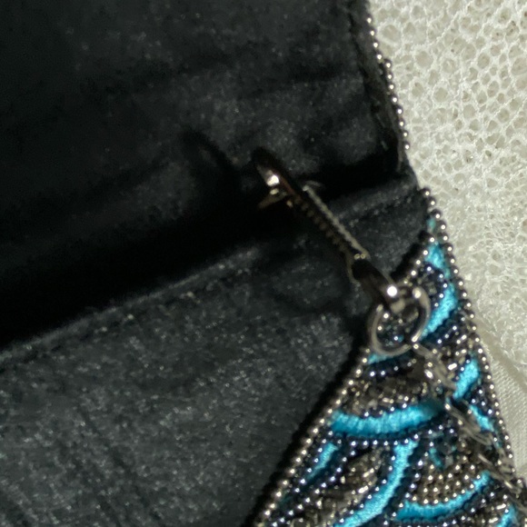 Cute little blue, silver and black clutch - Picture 3 of 5